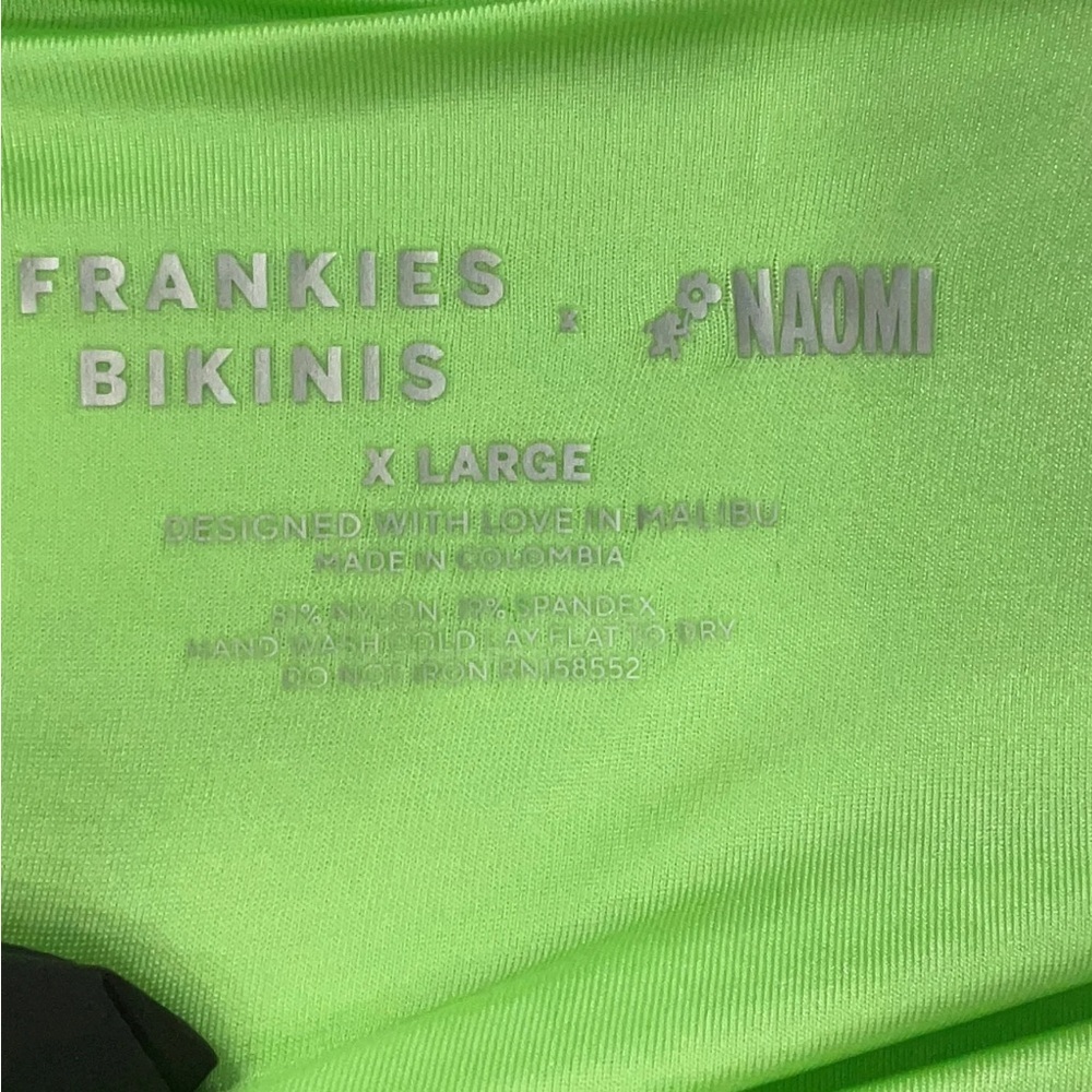 Frankies Bikinis Naomi Osaka Foxy Satin Bikini Bottoms Honeydew Green Cheeky XL - Picture 5 of 7